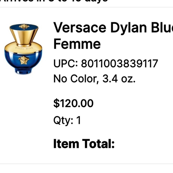 VERSACE POUR FEMME " DYLAN BLUE "3.4 OZ Brand new Sealed gift 🎁 box. - Picture 4 of 5